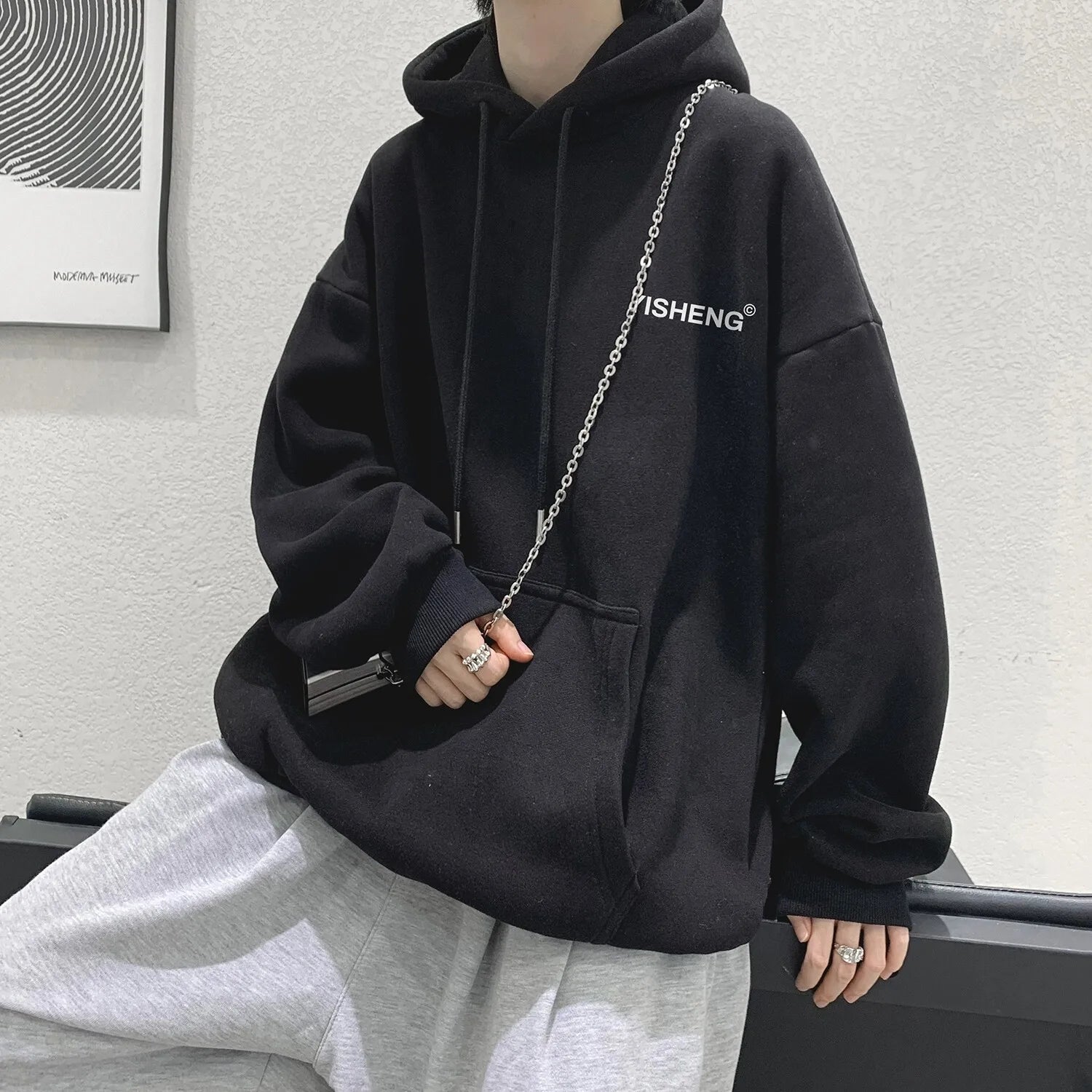 Spring and Autumn Men's Fashion Long Sleeve Hoodie Women's Cool Casual Harajuku Hip Hop Streetwear Pullover Sweatshirt Pullover