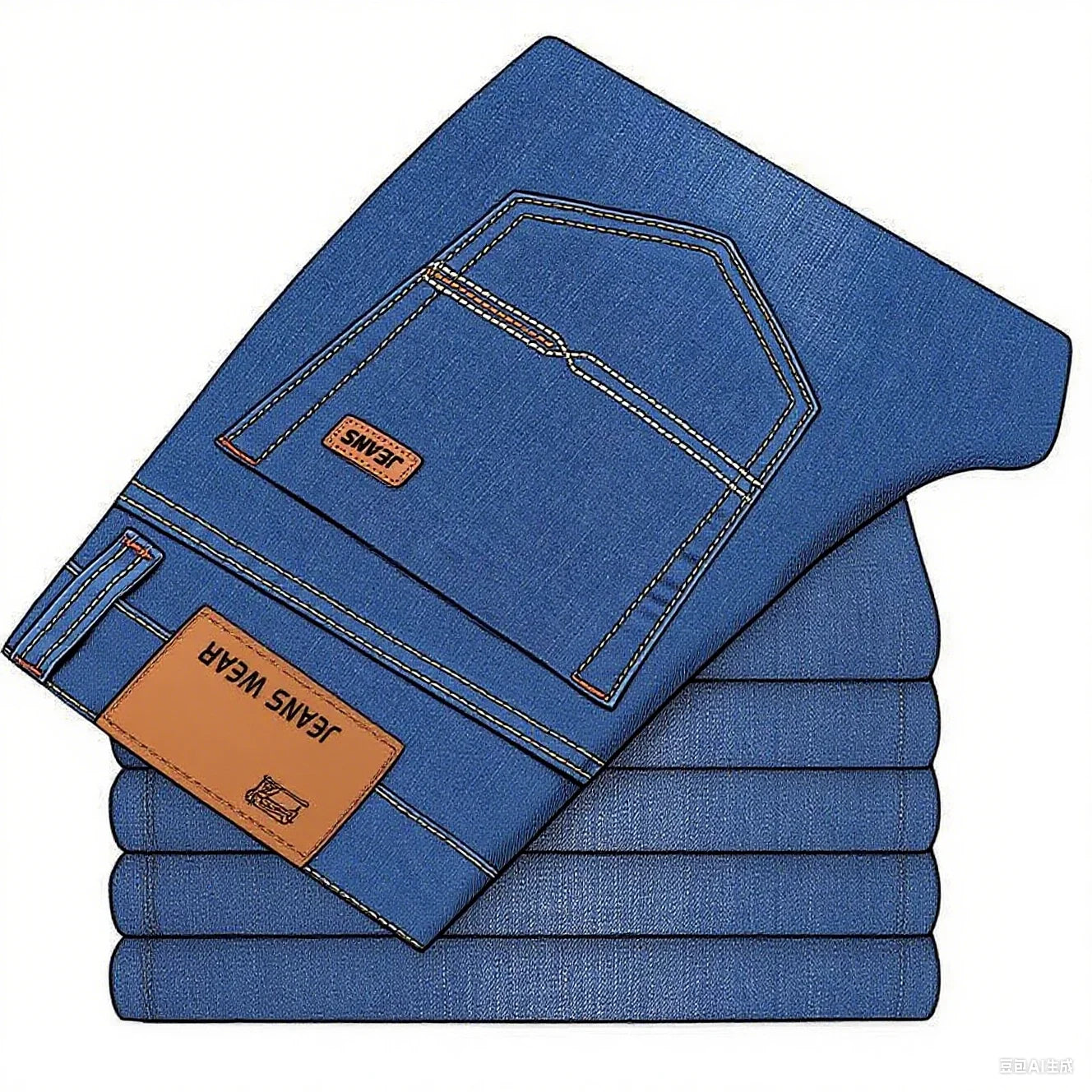 2025 men's fashion business jeans classic style casual elastic slim fit jeans men's denim pants black blue ATFH