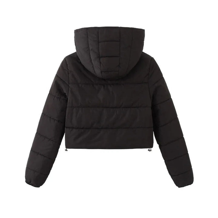 Solid Women Parkas Hooded Slim Fit Parka Zipper Cardigan Jackets Outerwear Pockets High Street Long Sleeve Winter Spliced ATFH