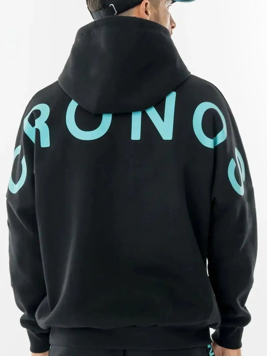 Men's Oversized Hoodie "CRONOS" Graphic Streetwear Sweatshirt Casual Long Sleeve Pullover Hip Hop Fashion Hooded Top for Male - ATFH