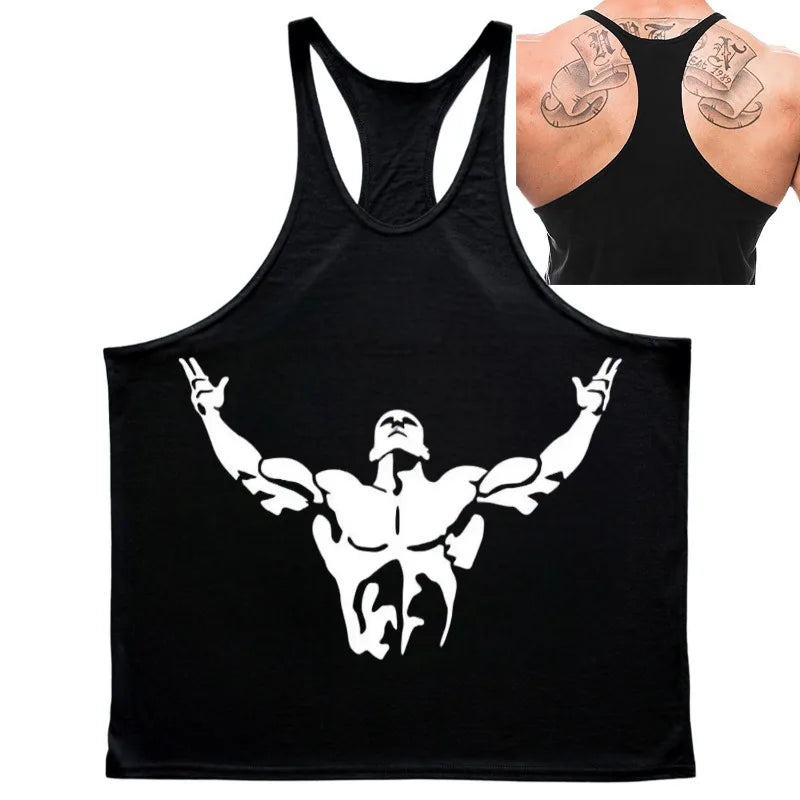 Gym Top Men Bodybuilding Shirt Fitness Men's Vest Singlet Sleeveless Sweatshirt Man Clothes Clothing Stringer Vests Singlets