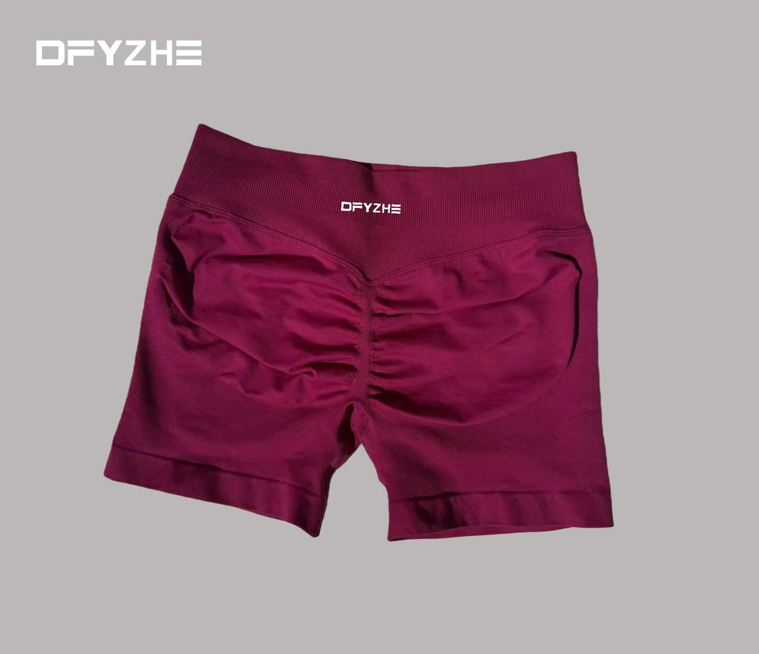 DFYZHE Women's Impact Shorts 4.5" – Seamless High Waist Ribbed Workout Shorts for Yoga Cycling & Fitness Tahsi Fashion House