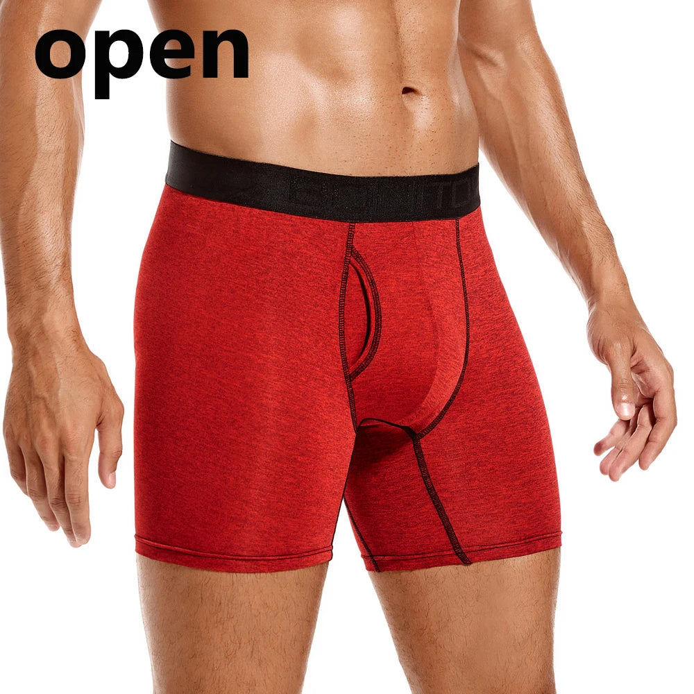 1pcs Medium-Long Men Underpants Shorts Brand Underwear For Men Boxers Sexy Print Men's Panties Letter Waistband Boxer Briefs