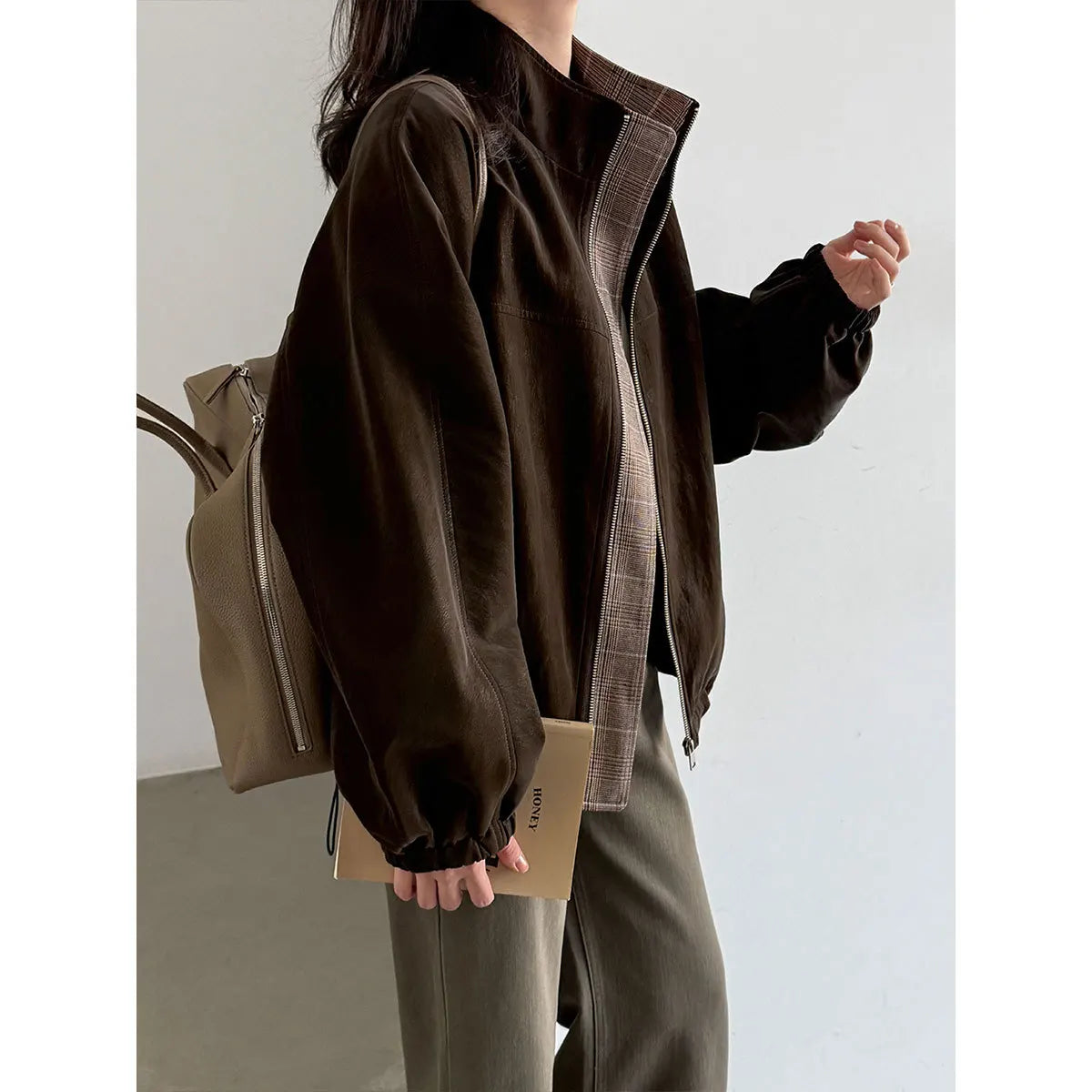Women Suede Pu Leather Cool Jacket Coat Fashion Classic Brown Color Jacket Femme Casaco Abrigo Streetwear