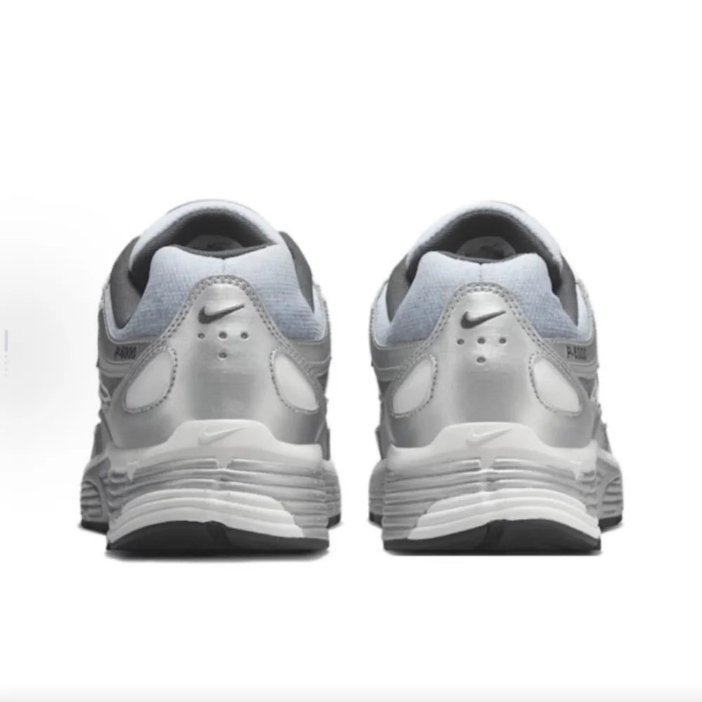 Nike P-6000 Fashion Comfort Fabric Leather Durable Low-Top Casual Running Shoes Men's Silver Grey IH4465095