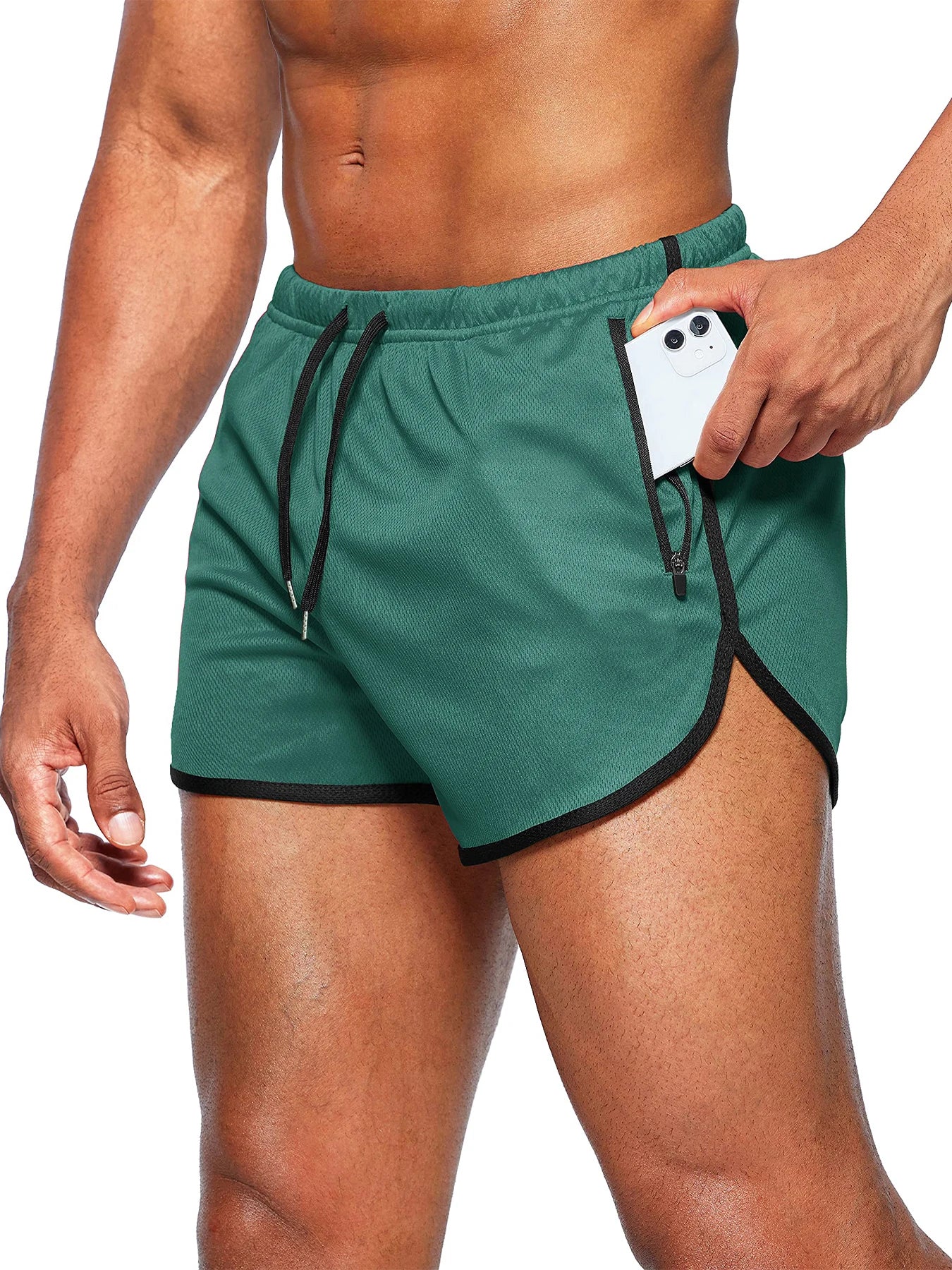 Men's new beach shorts running shorts 3-inch quick drying fitness running fashionable fitness shorts