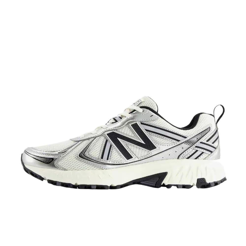 New Balance 410 Classic,Stylish,and Sophisticated Low-Top Training Shoes with Shock Absorption—Unisex, Silver and Black MT410GC5