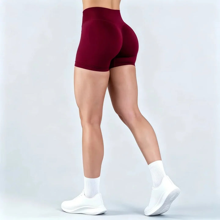 HISTELLO Impact Shorts Women Gym Workout Clothing Low Ribbed Band Sports Yoga Short Pants Seamless Butt Lift Running Leggings