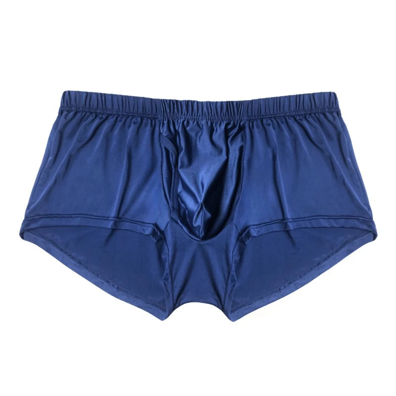 1Pc Mens Loose Front Fly Boxer Shorts Icy Woven Stretch Multi Color Breathable Underwear for Sleep Home Daily Casual Lounge Wear