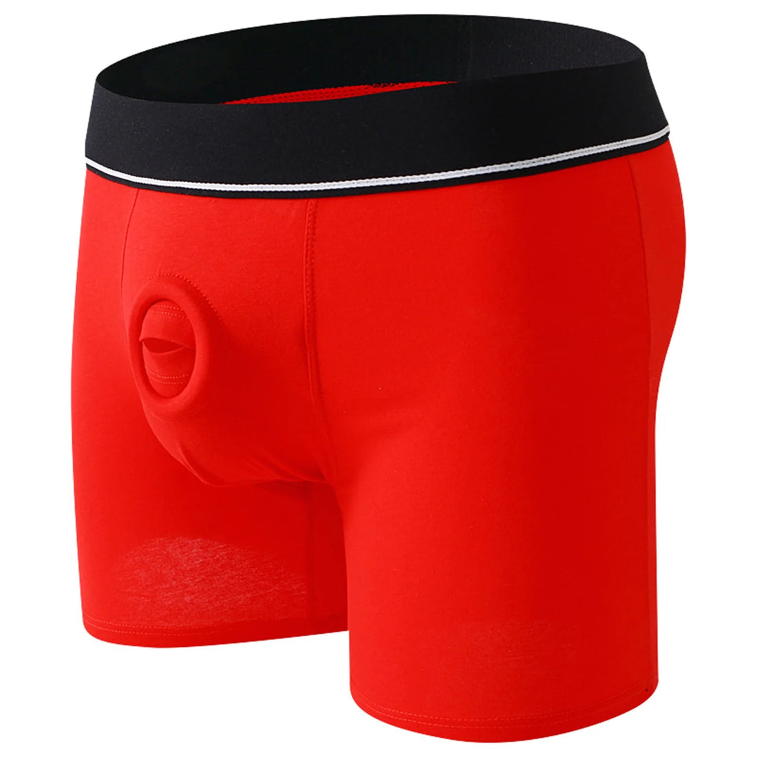 Cock Ring Men Sexy Jock Hole Boxers Cockring Man Shorts Underwear Cotton Panties Open Pouch Underpants Long Boxershorts