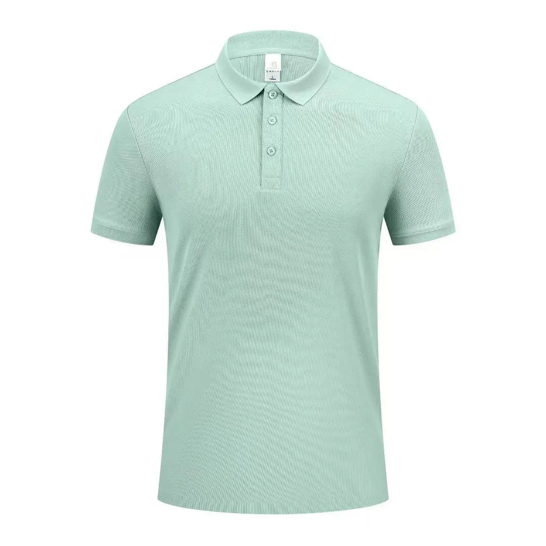 Summer Polo Shirts Men S-4xl Quick Dry Short Sleeve T-Shirt Elasticity Breathable Cool Ice Silk Polo Shirt Male Purple 18 Colors