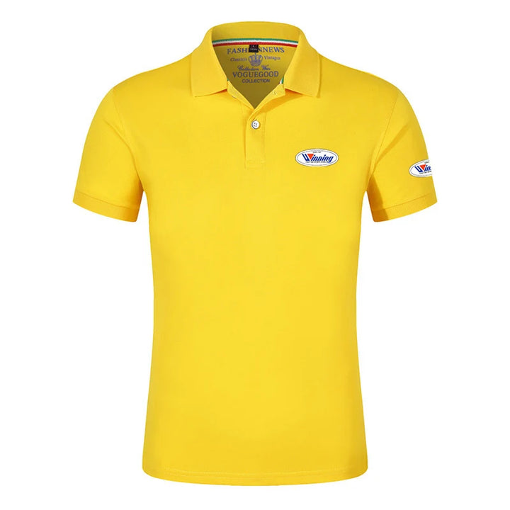 Winning Boxing 2024 Men New Summer Ordinary Polo Shirt Comfortable Solid Color Printing Casual Short Sleeve High Quality Tops