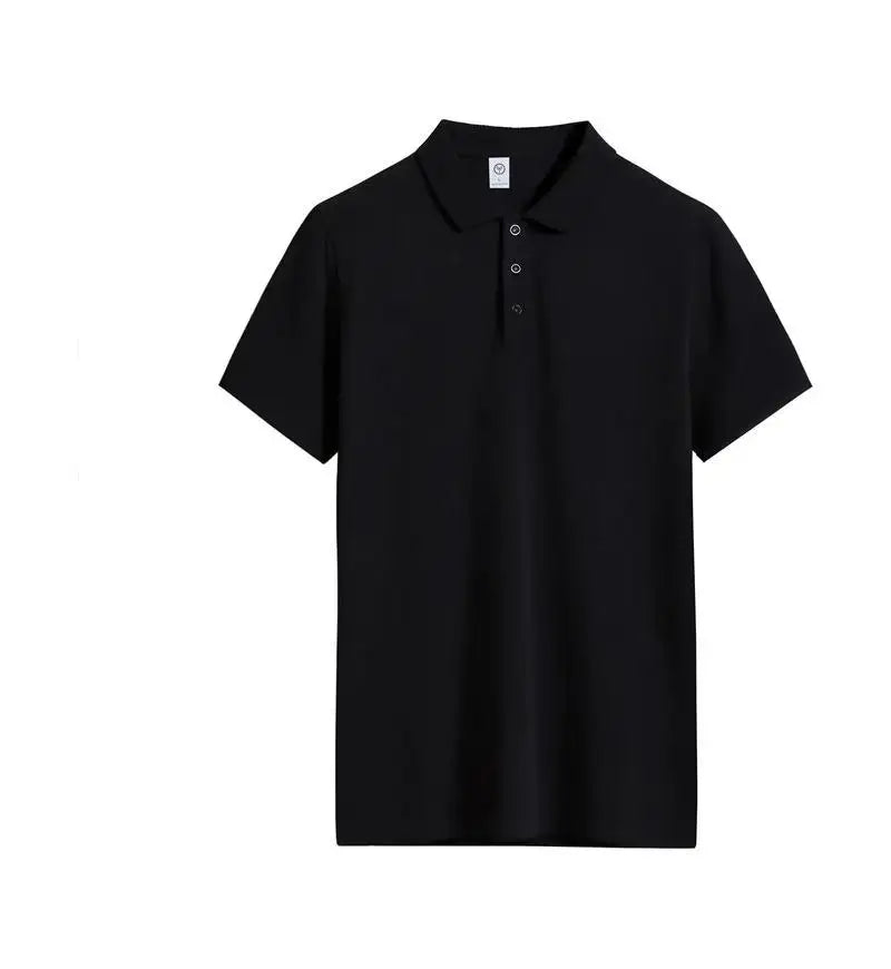 Men's summer high-quality short sleeved polo shirt button letter printed T-shirt for business and casual men's wear