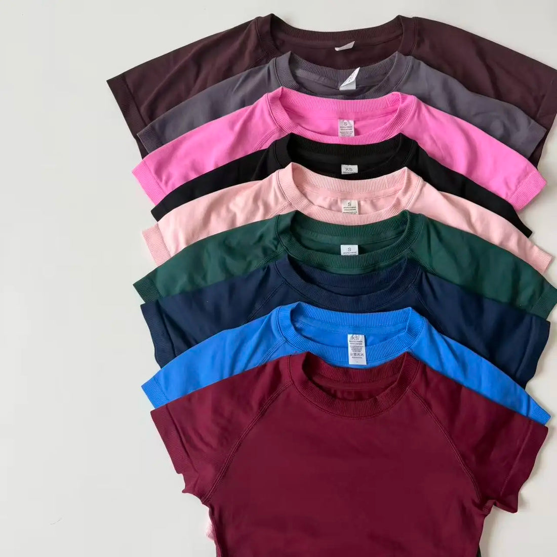 Yoga Short Sleeve Top Women Workout Gym Crop Top Light Weight Yoga Top Workout Shirt Longline Sports Stretchy Shirts - ATFH