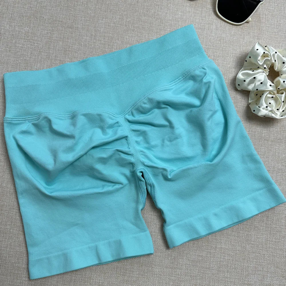 Seamless Yoga Workout Shorts for Women Low Waist Butt Lift Biker Shorts Gym Fitness Activewear Sports Training Shorts