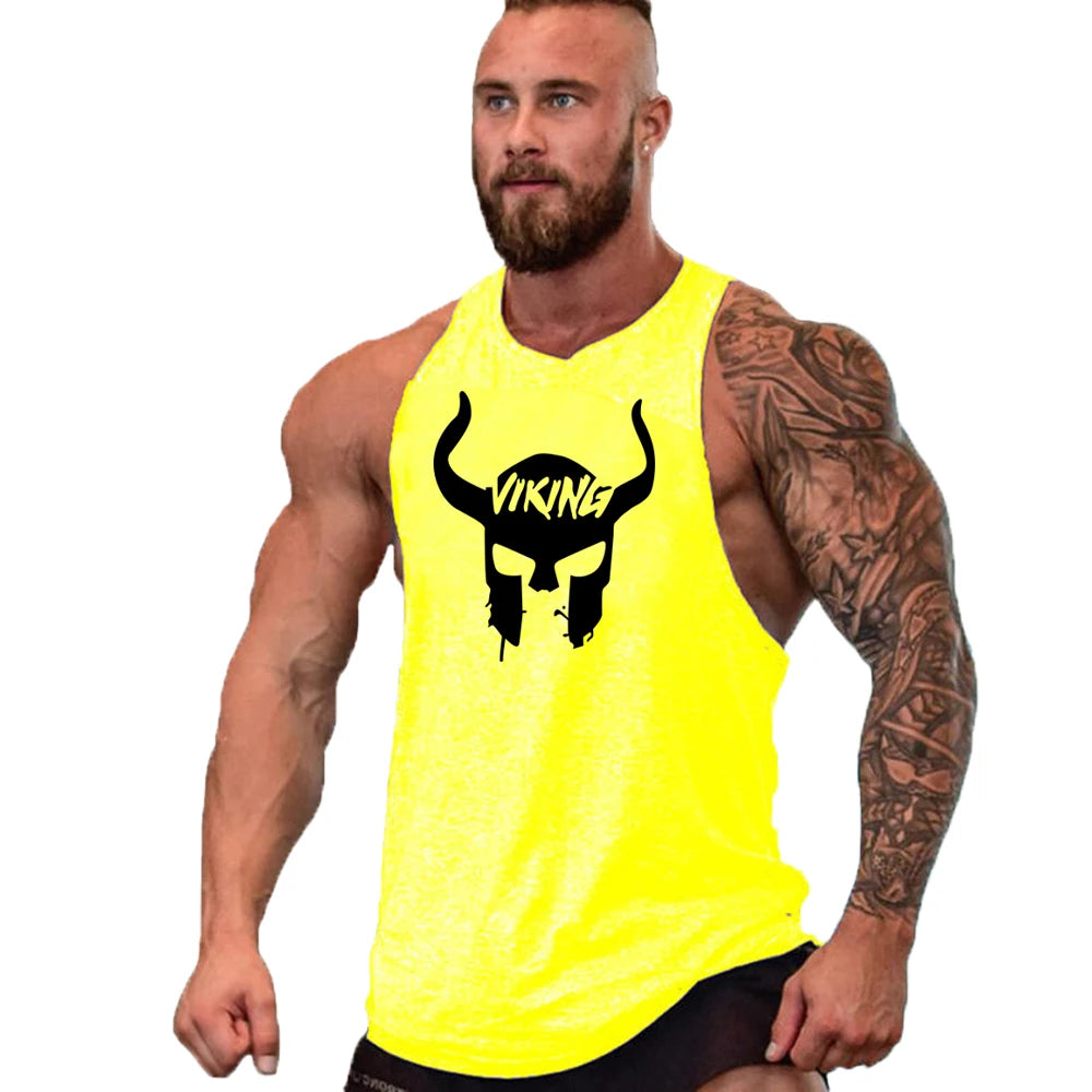 2023 New Cotton Workout Gym Tank Top Mens Muscle Sleeveless Sportswear Shirt Stringer Fashion Bodybuilding Singlets Fitness Vest