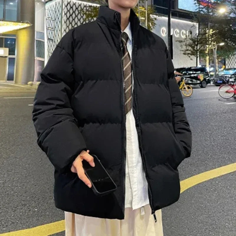 Large Size 5XL Stand-up Collar Winter Coat Bakery Clothes Men's Parkas Simple Urban Tide Couple Models Thickened Warm