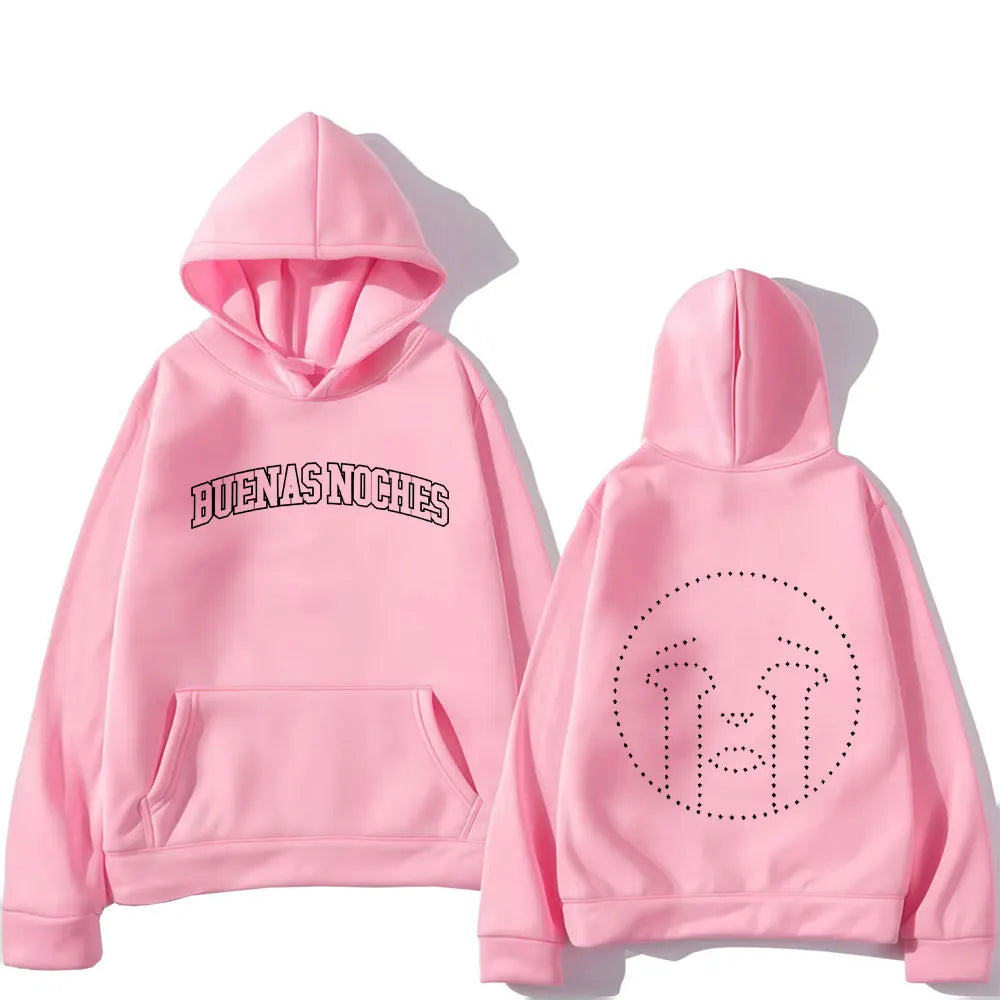 Rapper Quevedo Buenas Noches Gothic Long Sleeve Hoodie Casual Fleece Sweatshirt Men Women Oversized Fashion Cozy Unisex Hot Sale - ATFH