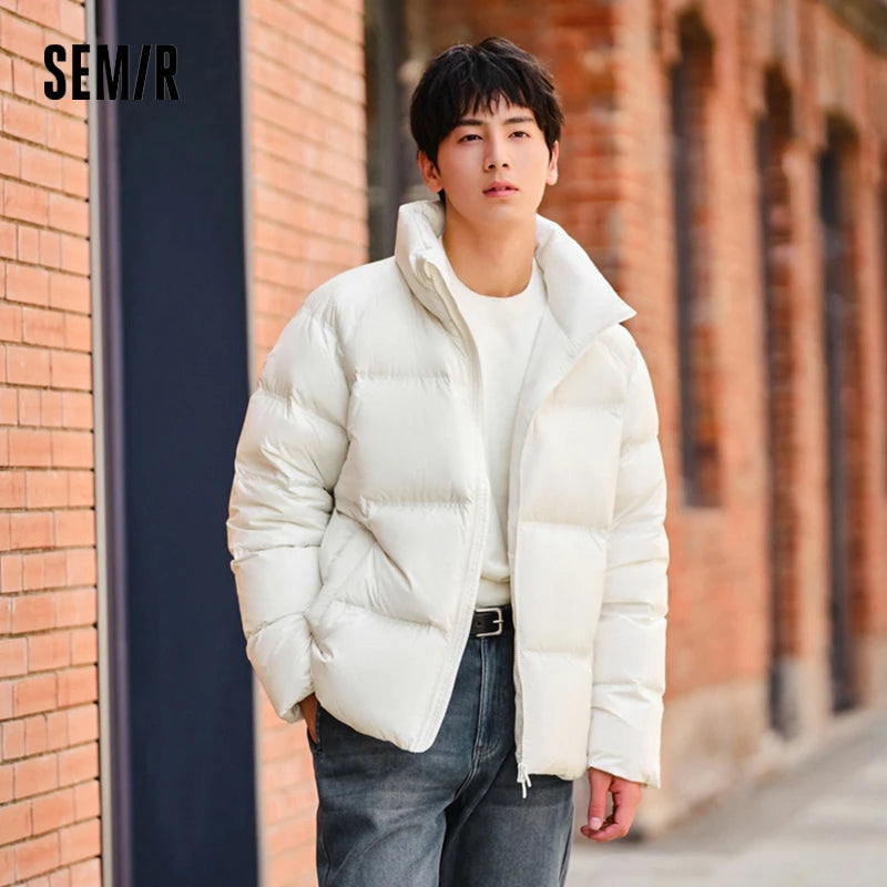 Semir Down Jacket Men 2026 Winter New Thickened Short Coat Three-Proof Thermal Puffer Coat Couple Top Trendy Down Jacket