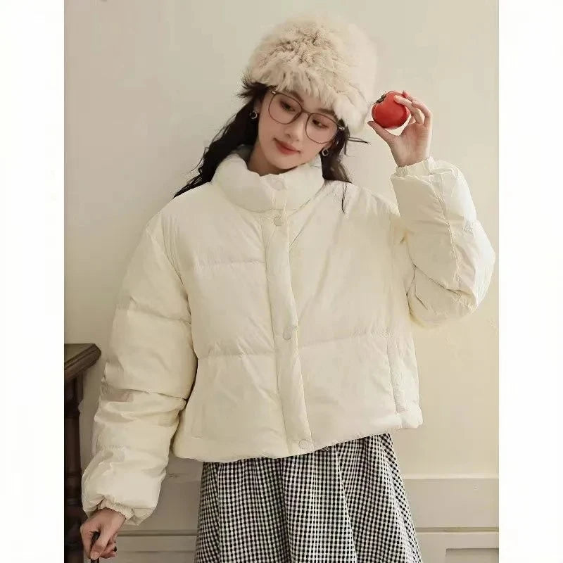 Winter Women's 2025 New Cotton Jacket Short Cotton Jacket Design Thickened College Style Cotton Coat Winter Blue Yellow Black ATFH