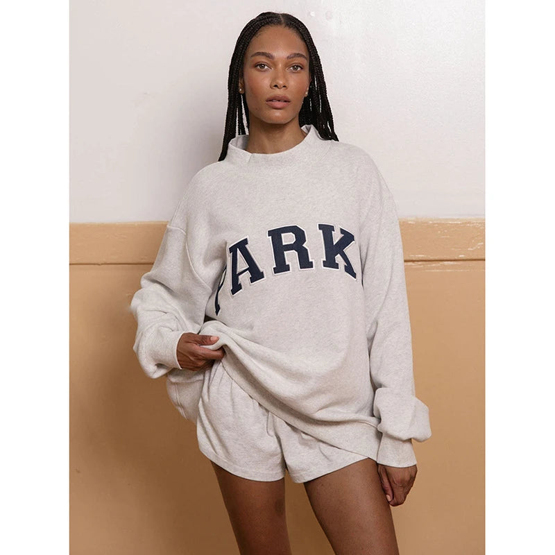 America Style Women O-Neck Long Sleeve Female Pullover Letter Love Embroidery Sweatshirts Vintage Casual Sport Lady Top 2026 - ATFH