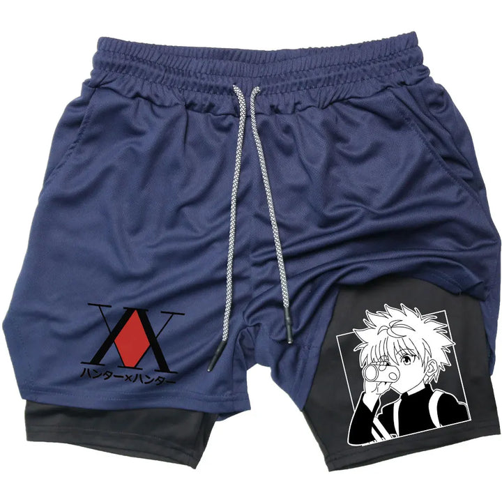 Anime Hunter X Performance Shorts Quick Dry Athletics Running Workout GYM Breathable Summer Compression