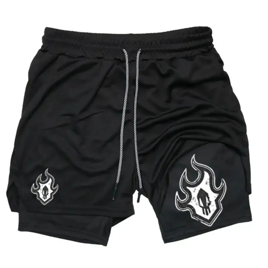 2025 New Summer Anime Pattern Print Adult Double-Layer Fashion Fitness Casual Shorts