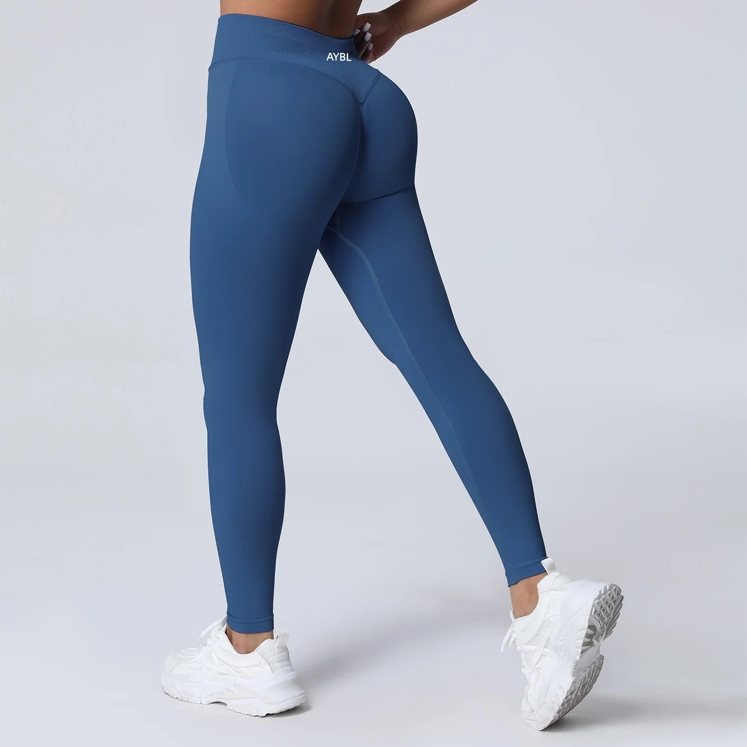 New Gym Yoga Leggings Women Seamless Yoga Pants High Waist Low Ribbed Band Fitness Leggings Fitness Sweat Wicking Workout Tights - ATFH