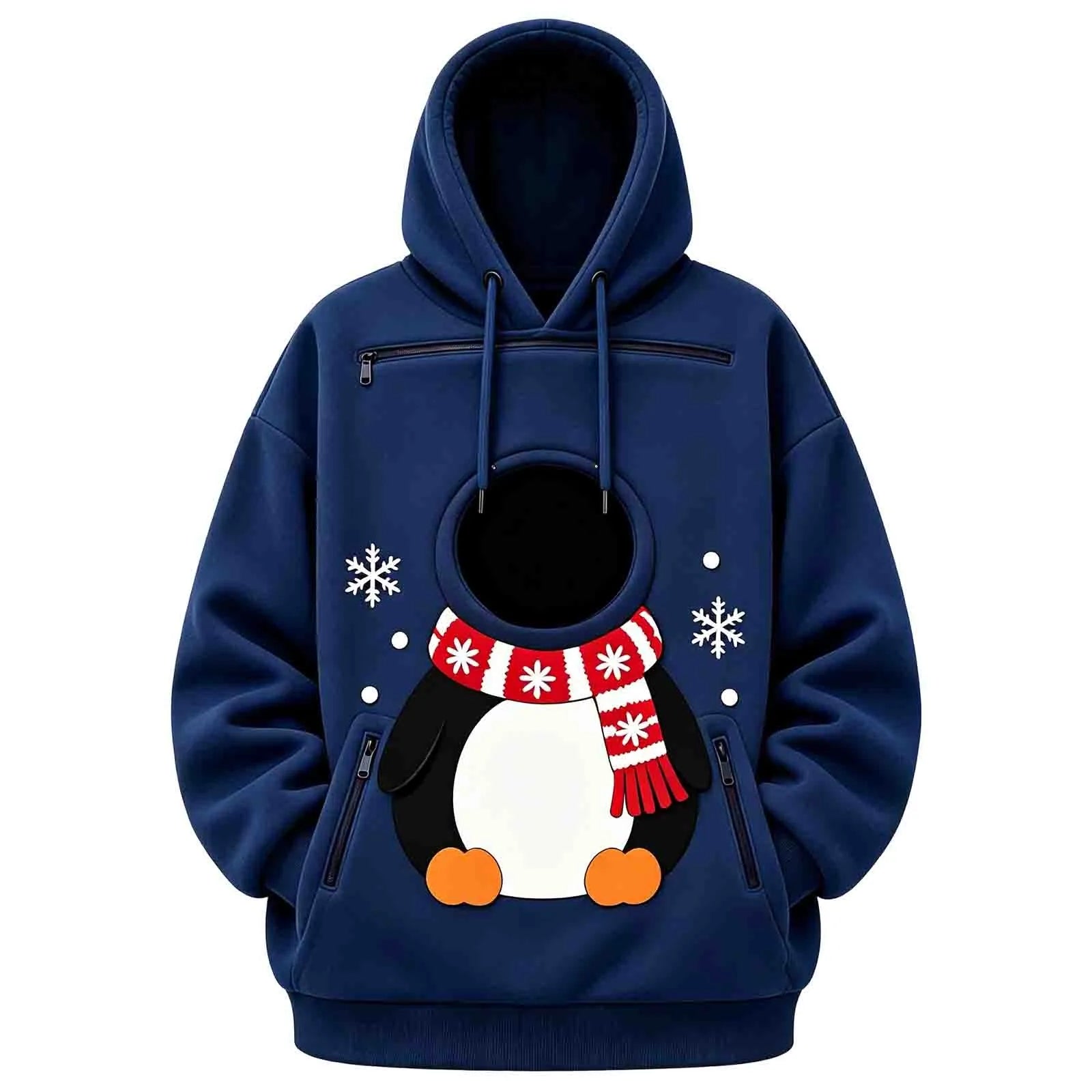 Kangaroo Dog Pet Holder Carrier Hoodie Men Women Matching Christmas Hoodie Funny And Cute Pattern Pet Pocket Hooded Sweatshirt