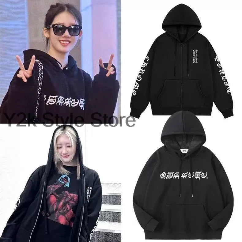 BABYMONSTER ZIP Hoodies RAMI RORA Pullover Hoodie Hip Hop Fashion Y2K Loose hoodies for men and women Sweatshirts fan gifts - ATFH