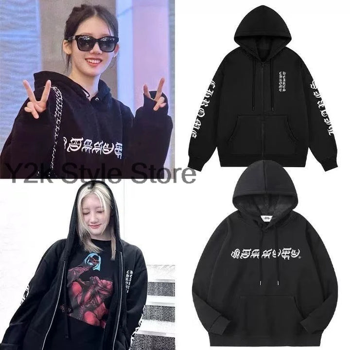 BABYMONSTER ZIP Hoodies RAMI RORA Pullover Hoodie Hip Hop Fashion Y2K Loose hoodies for men and women Sweatshirts fan gifts - ATFH