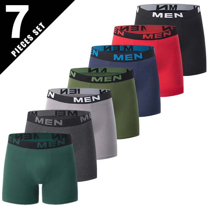 6/7-Pcs Set Of Men's Long Underwear Multi Colored Youth Quick Drying Sporty And Comfortable Plus Size Casual Boxer Shorts Trendy