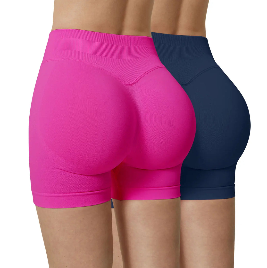 CZGUKE-2PS Seamless Women High Waist Shorts Butt Lifting Tummy Control Scrunch Booty Gym Fitness Workout Running Yoga Sports