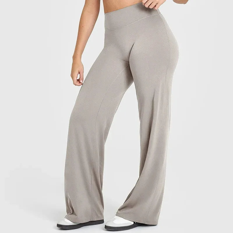 STOUREG Sport Trousers Straight-Leg Pants Ultra Soft Butter Fabric Women's Mid-Waist Yoga Pants GYM Naked Feel Pilates Running ATFH