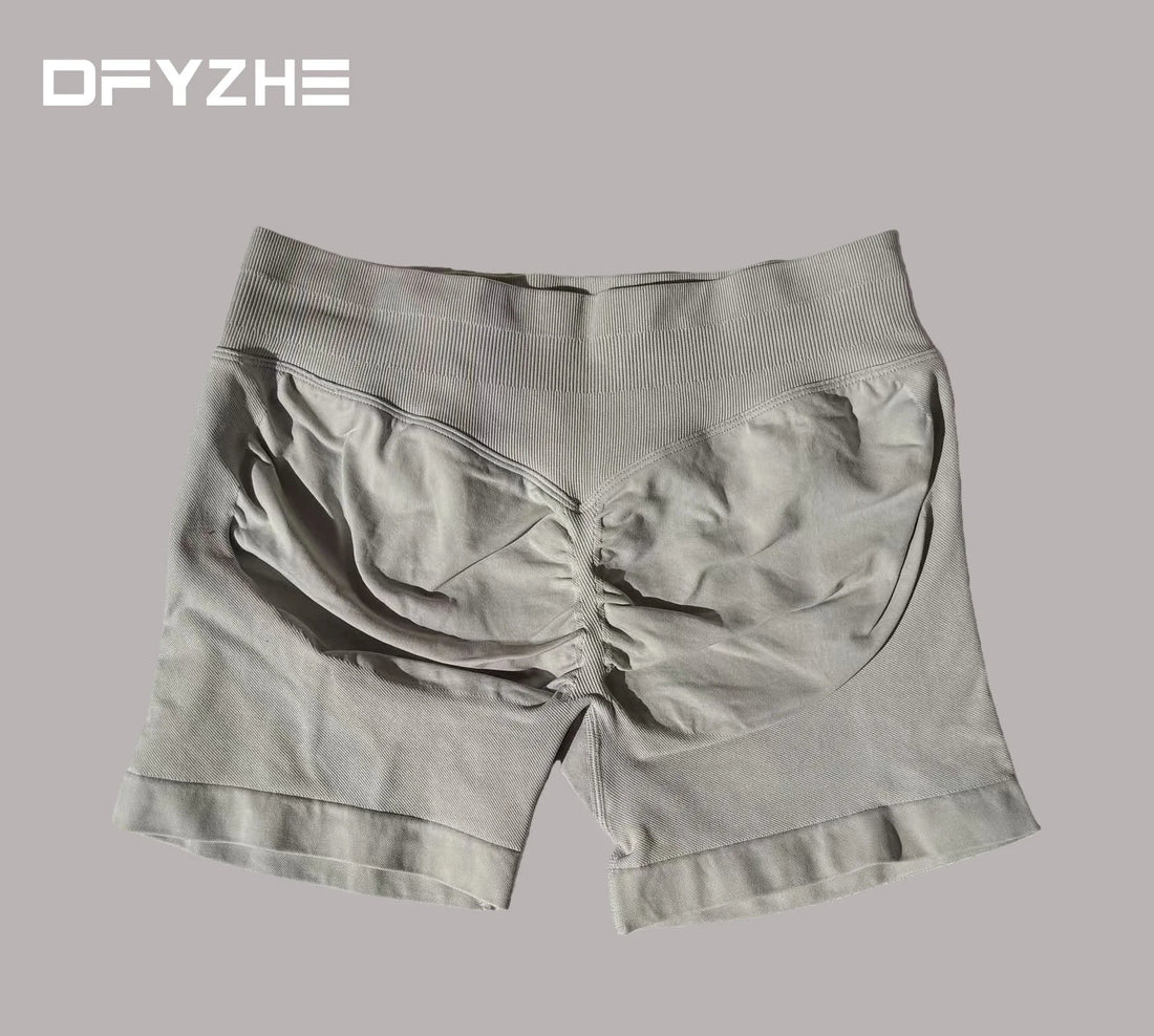 DFYZHE Impact Shorts 4.5-inch Women's Fitness Exercise Bike Shorts with Low Rib Belt Fitness Tight corset Hip Yoga Seamless Tigh Tahsi Fashion House