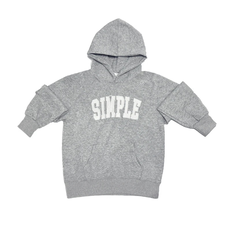 Children Retro Design Hoodie Letter Print Boy Casual Hooded Coat Streetwear Kids Teenager Autumn Harajuku Sweatshirt 7 To 16 Y - ATFH