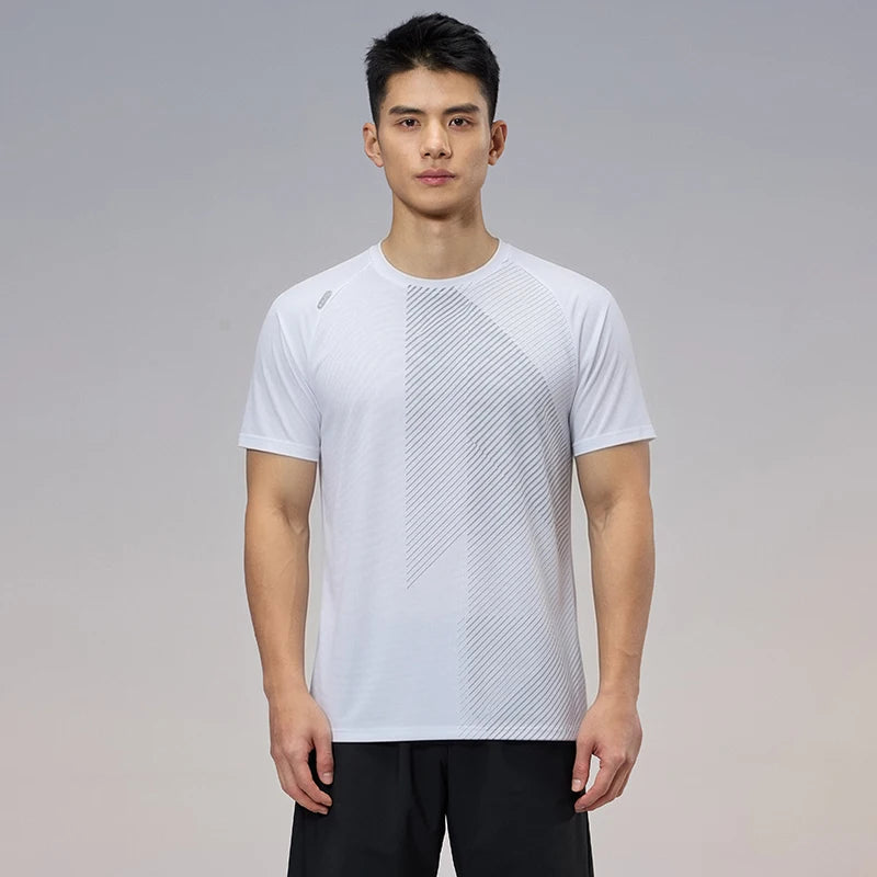 Quick Dry Running T-shirt Men Gym Sports Shirt Comfortable Breathable Outdoor Hiking Fitness Jogging Top
