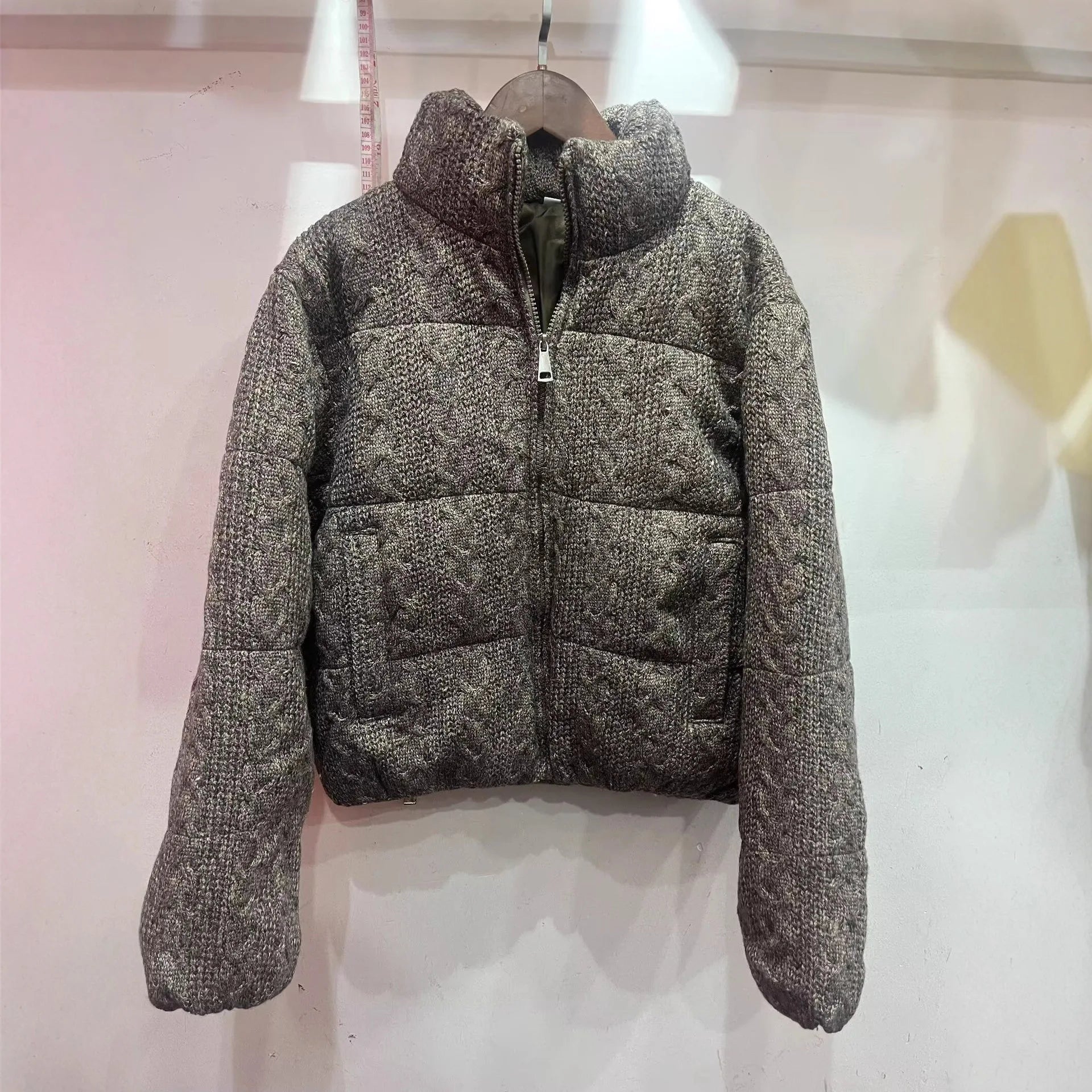2026 New Autumn Winter Women's Fashion Jacket Elegant Eight-Strand Knitted Warm Thick Coat ATFH