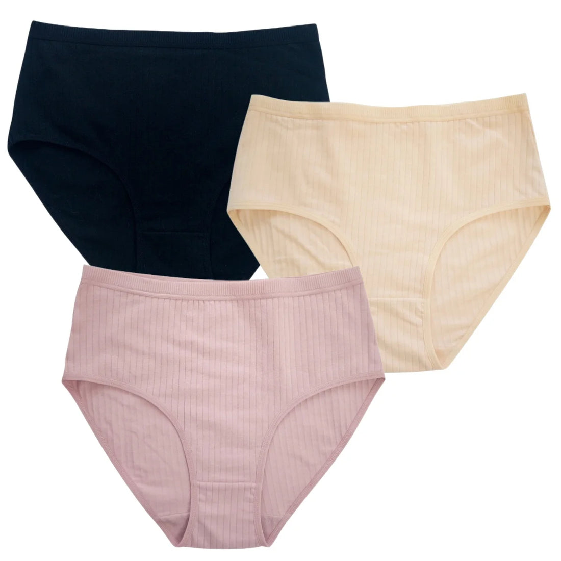 3Pcs/Set Women High Waist Panties Cotton Briefs Tummy Control Underwear Sexy Lingerie Breathable Full-Coverage Underpants S-XXL