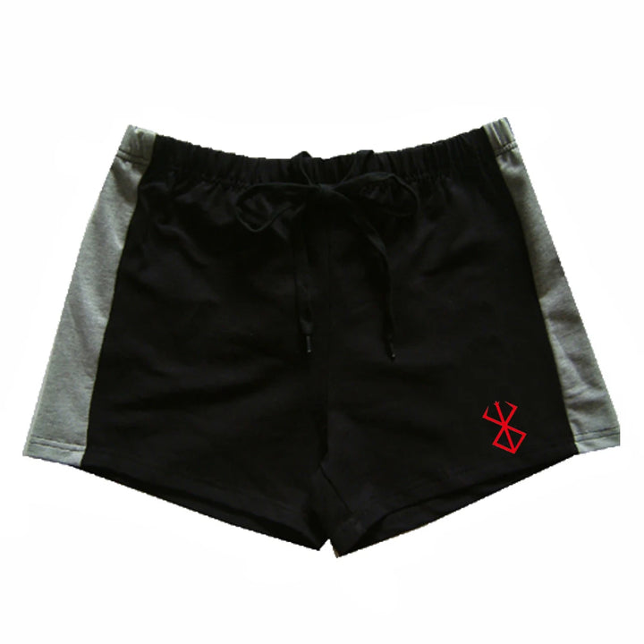 Men's summer fashion trend red printed pattern sports fitness running sports leisure comfortable cool shorts