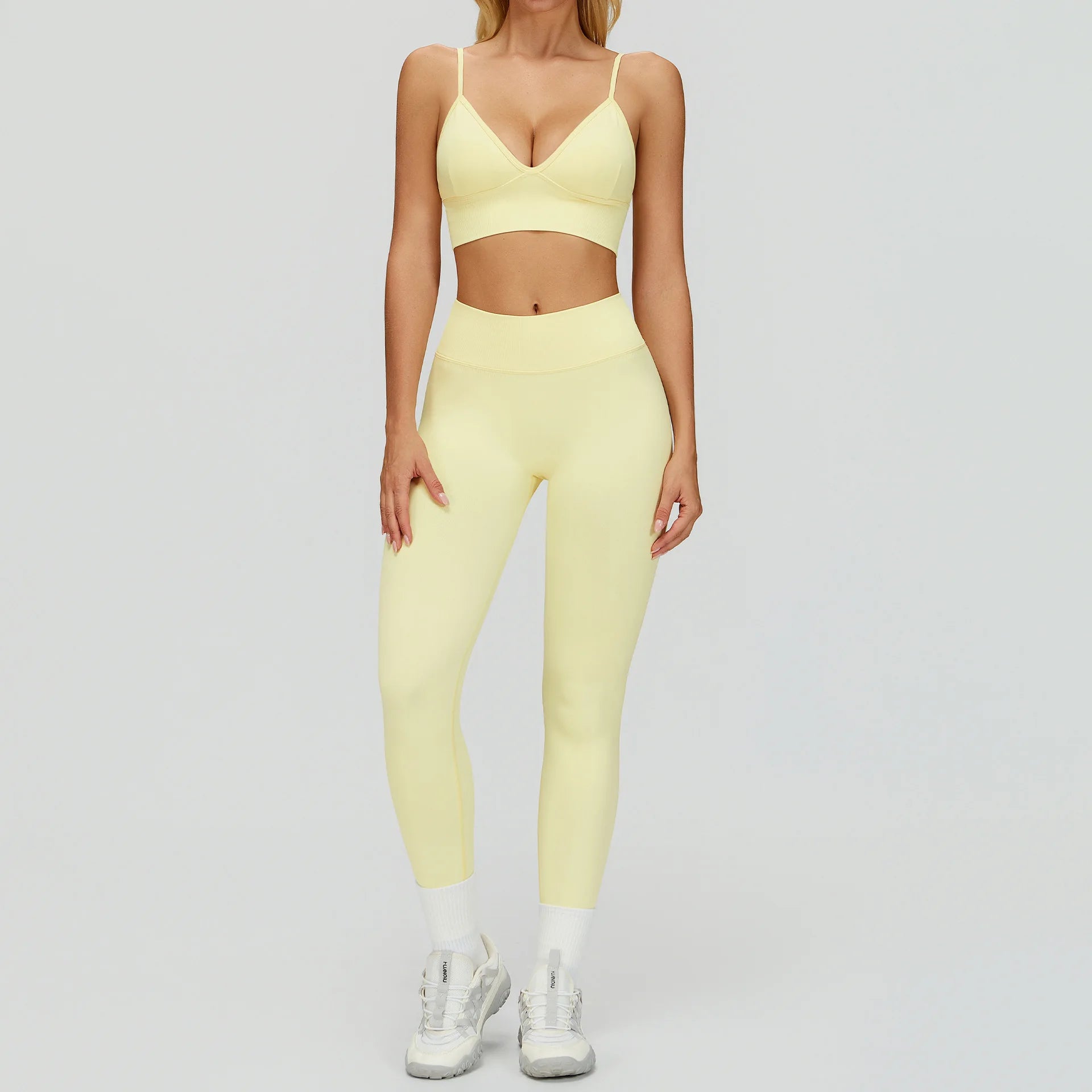Seamless Yoga Suit 2PCS Sports Set Women Tracksuit Gym Running Workout Clothes Sports Long Sleeve Athletic Wear Yoga Clothing - ATFH