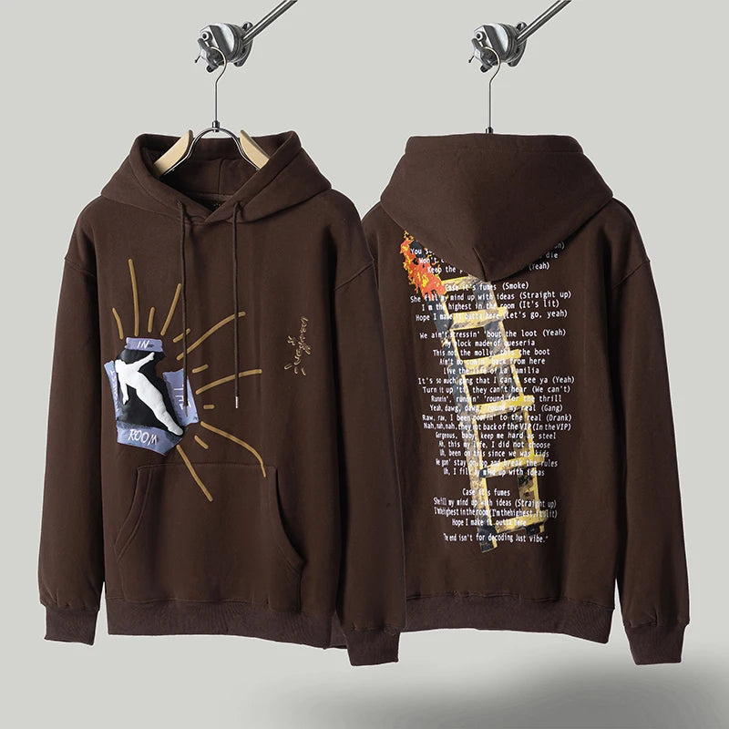 Cactus Jack Hoodies High-quality Casual Loose Skull Print Zipper Hooded Sweatshirt Jackets for Men Women Harajuku Streetwear - ATFH