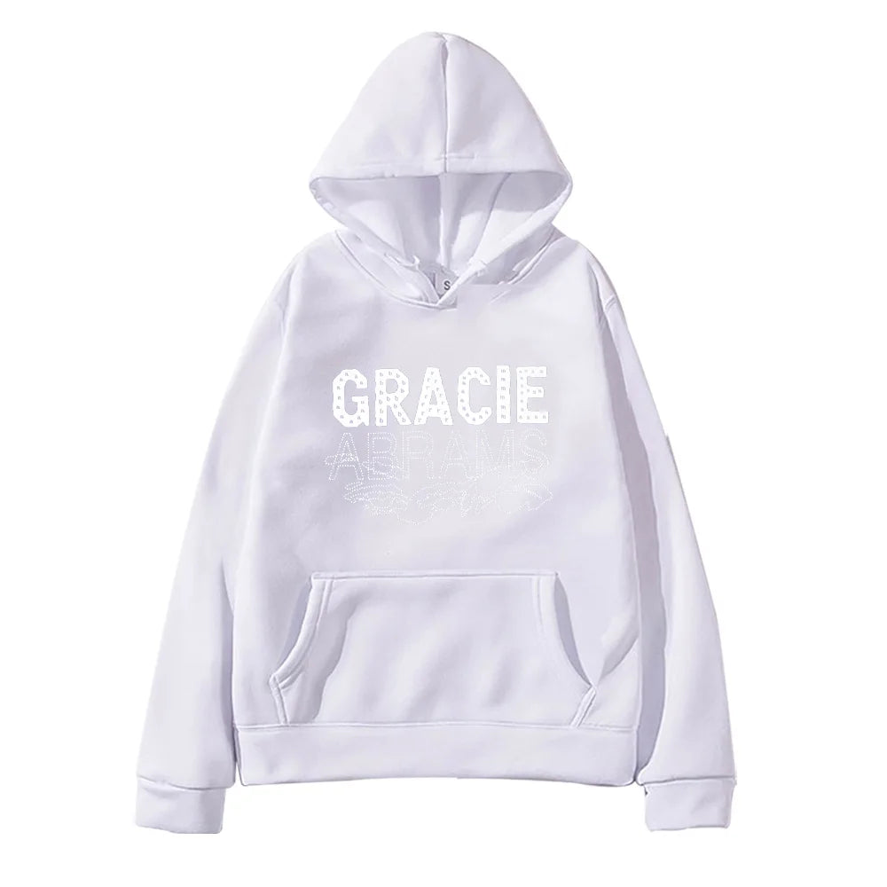 Gracie Abrams Letter Repeat Navy Unisex Hoodie Fashion Harajuku Hip Hop High Quality Sweatshirt Men Women Oversized Sportwear - ATFH