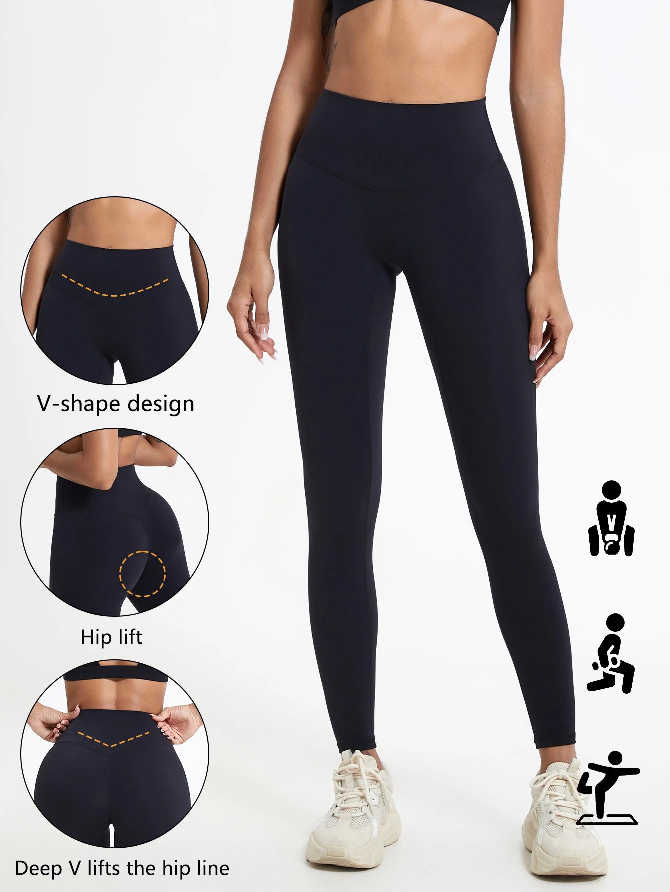 Hearuisavy Summer Super Soft Fabrics High Waist Leggings Gym Yoga Pants Running Workout Tights Push Up Sports Leggings Women - ATFH