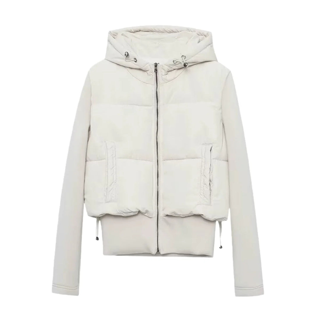 UNIZERA2025 autumn new women's casual fashion slim stretch fabric splicing cotton coat warm hooded cotton coat ATFH