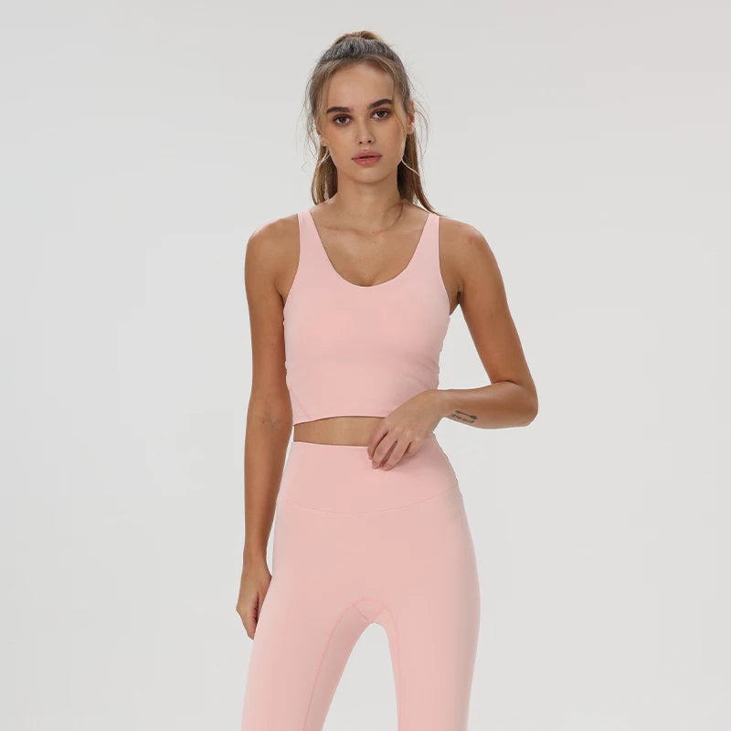 Women Yoga Vest Workout Pilates Activewear Tops Running Gym Pretty Workout Clothes Sports Bras Active Wear Female Camisole Bra - ATFH