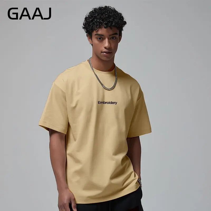 Embroidery Custom Premium T shirt 230gsm 100% Cotton,DIY Customize Text Logo Tee,Dropshipping Fashion Brand Men Women Clothing ATFH