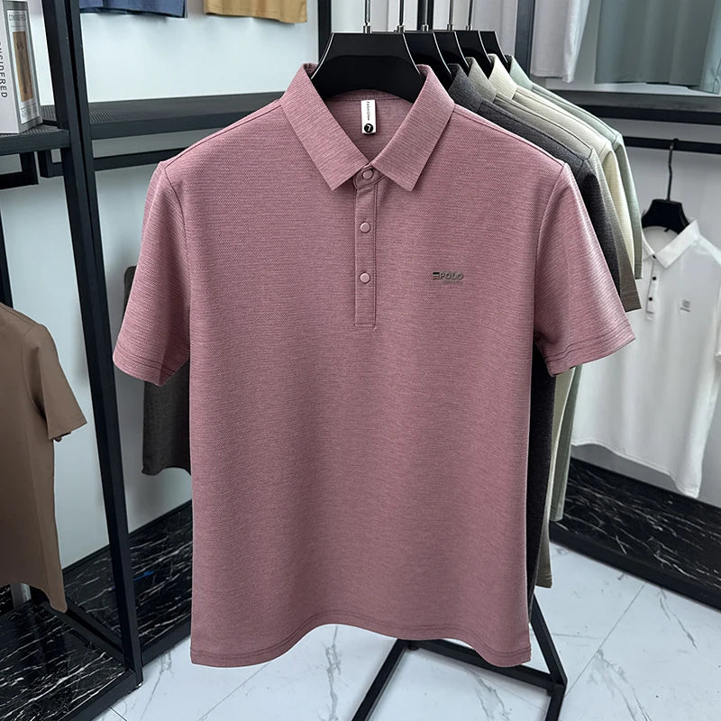 2026 New Men's Comfortable Lapel POLO Shirt Breathable Simple Style Fashion Trend Lapel Business Casual Short Sleeve T-Shirt Top