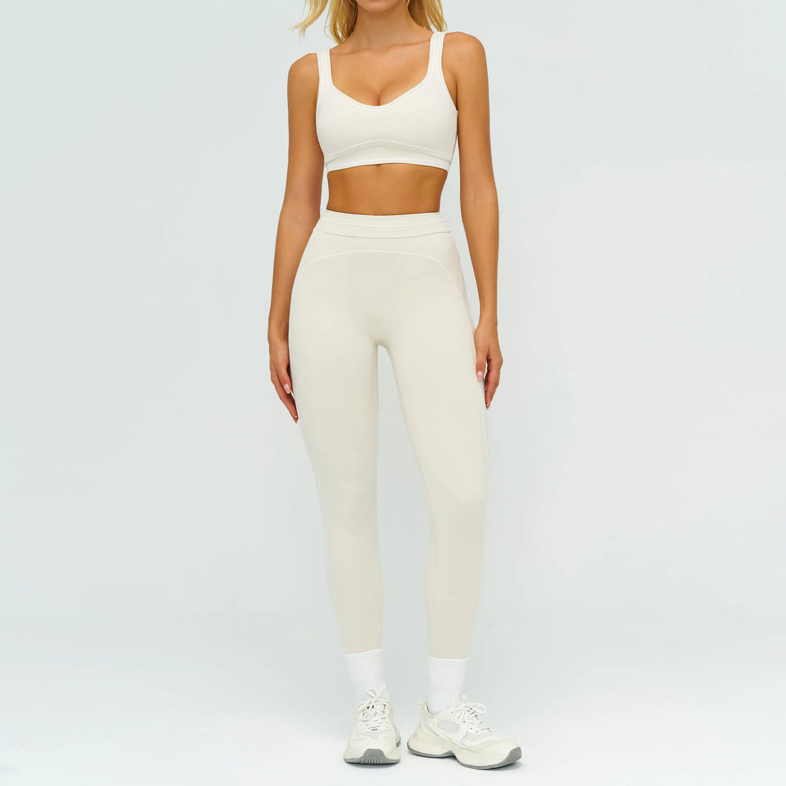 2PCS Yoga Set Gym Clothes Outdoor Sports Outfits Women Tracksuit Gym Fitness Suits Workout Long Sleeved Flared Pants Sportswear - ATFH