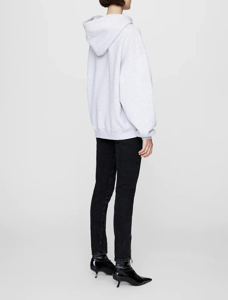 Autumn and Winter New Women's Beauty Graphic Print Hoodie long sleeve relaxed fit hoodie sweatshirt female grey - ATFH